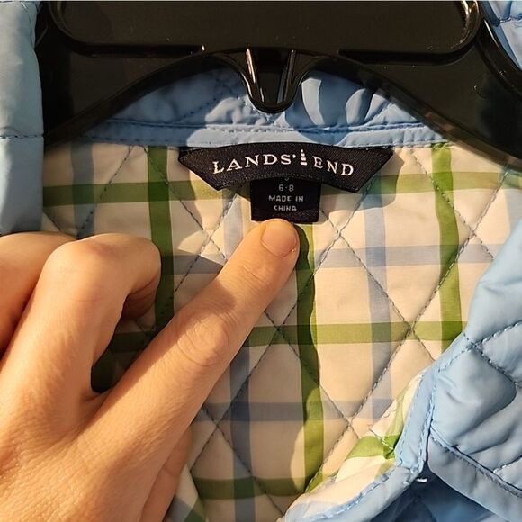 Lands' End Quilted Jacket Women's Small Baby Blue Lightweight Buttons Thermolite - Picture 5 of 8